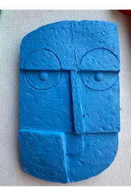 Etnik ve Soyut Tarz Minyatür 4 lü Duvar Dekor Seti, Doğal Taş Doku & Pastel Renkler - Görsel 7