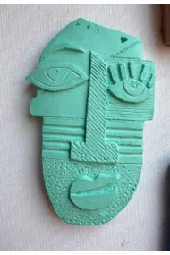 Etnik ve Soyut Tarz Minyatür 4 lü Duvar Dekor Seti, Doğal Taş Doku & Pastel Renkler - Görsel 8