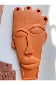 Etnik ve Soyut Tarz Minyatür 4 lü Duvar Dekor Seti, Doğal Taş Doku & Pastel Renkler - Görsel 5