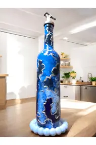 El Yapımı Gümüş Varaklı Yağdanlık Tasarım Sunum Standı ile Şık Mutfaklar ve Sofralar - Görsel 2