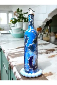 El Yapımı Gümüş Varaklı Yağdanlık Tasarım Sunum Standı ile Şık Mutfaklar ve Sofralar - Görsel 3