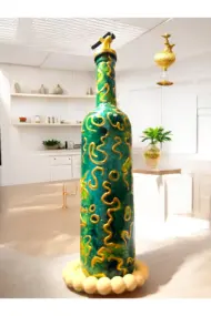 El Yapımı Altın Varaklı Yağdanlık Tasarım Sunum Standı ile Şık Mutfaklar ve Sofralar