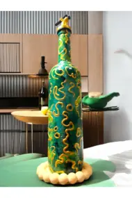 El Yapımı Altın Varaklı Yağdanlık Tasarım Sunum Standı ile Şık Mutfaklar ve Sofralar - Görsel 2