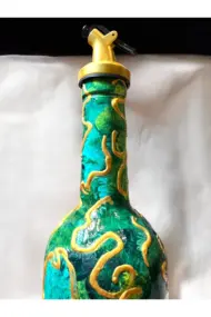 El Yapımı Altın Varaklı Yağdanlık Tasarım Sunum Standı ile Şık Mutfaklar ve Sofralar - Görsel 3