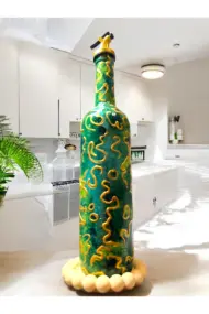 El Yapımı Altın Varaklı Yağdanlık Tasarım Sunum Standı ile Şık Mutfaklar ve Sofralar - Görsel 6