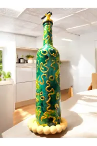 El Yapımı Altın Varaklı Yağdanlık Tasarım Sunum Standı ile Şık Mutfaklar ve Sofralar - Görsel 8