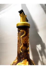 El Yapımı Altın Varaklı Yağdanlık Tasarım Sunum Standı ile Şık Mutfaklar ve Sofralar - Görsel 3