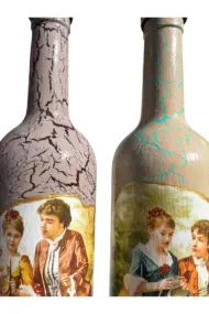 750 ml El Yapımı Vintage Desenli Sunum Stantlı 2'li Zeytinyağı Sıvıyağ Şişesi Yağdanlık Yağlık - Görsel 7