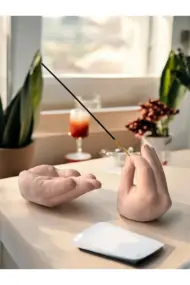 El Formunda Beton Tütsülük ve Dekoratif El Objeleri - Minimalist El Yapımı Tütsü Standı Tasarım