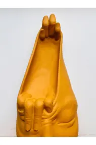 Soyut 3D Yüz Heykeli – Modern Duvar Sanatı | El Yapımı Dekoratif Mask | 48x18 cm Heykel Duvar Dekor - Görsel 6