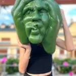 Soyut 3D Yüz Heykeli – Modern Duvar Dekoru – Çağdaş Yüz Formlu Duvar Heykeli 50x39 cm Dev Heykel