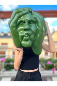 Soyut 3D Yüz Heykeli – Modern Duvar Dekoru – Çağdaş Yüz Formlu Duvar Heykeli 50x39 cm Dev Heykel