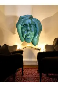 Soyut 3D Yüz Heykeli – Modern Duvar Dekoru – Çağdaş Yüz Formlu Duvar Heykeli 50x39 cm Dev Heykel - Görsel 3