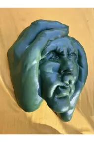 Soyut 3D Yüz Heykeli – Modern Duvar Dekoru – Çağdaş Yüz Formlu Duvar Heykeli 50x39 cm Dev Heykel - Görsel 5