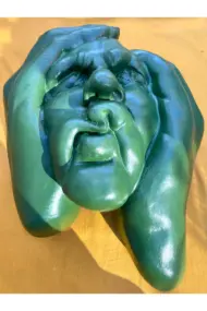 Soyut 3D Yüz Heykeli – Modern Duvar Dekoru – Çağdaş Yüz Formlu Duvar Heykeli 50x39 cm Dev Heykel - Görsel 6