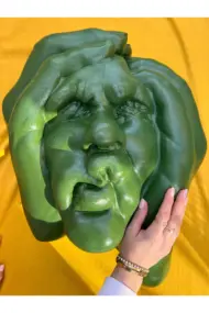 Soyut 3D Yüz Heykeli – Modern Duvar Dekoru – Çağdaş Yüz Formlu Duvar Heykeli 50x39 cm Dev Heykel - Görsel 8