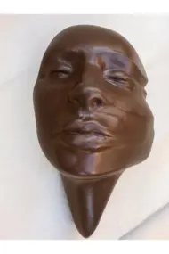 Soyut 3D Yüz Heykeli – Modern Duvar Sanatı | El Yapımı Dekoratif Mask | 48x32 cm Çağdaş Heykel Duva - Görsel 5