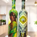 Geleneksel Desenler ve Yerli Kadın Temalı Yağdanlık, Sirkelik ve Sosluk Seti – Vintage Mutfak Dekor