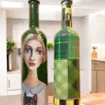 Vintage Sanat Desenli Retro Yeşil Cam Yağdanlık Seti-Sirkelik Sosluk Seti- Ev ve Mutfak Dekoru