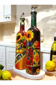 Akdeniz Mutfağı ve Ayçiçeklerinden İlhamla Tasarlanan Cam Yağdanlık, Sirkelik ve Sosluk Seti, Mutfa - Görsel 2