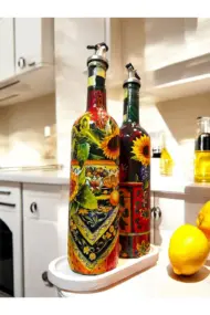 Akdeniz Mutfağı ve Ayçiçeklerinden İlhamla Tasarlanan Cam Yağdanlık, Sirkelik ve Sosluk Seti, Mutfa - Görsel 3