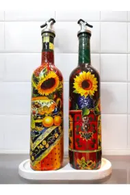 Akdeniz Mutfağı ve Ayçiçeklerinden İlhamla Tasarlanan Cam Yağdanlık, Sirkelik ve Sosluk Seti, Mutfa - Görsel 7