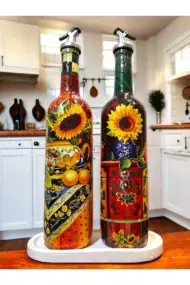 Akdeniz Mutfağı ve Ayçiçeklerinden İlhamla Tasarlanan Cam Yağdanlık, Sirkelik ve Sosluk Seti, Mutfa - Görsel 8