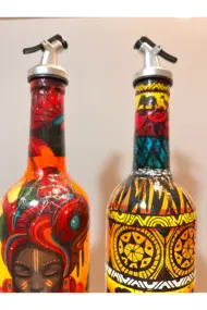 Asya Kabile Kültürlerinden İlham Alan Etnik Motiflerle El Yapımı Yağdanlık, Sosluk, Sirkelik Seti-M - Görsel 5