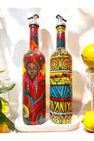 Asya Kabile Kültürlerinden İlham Alan Etnik Motiflerle El Yapımı Yağdanlık, Sosluk, Sirkelik Seti-M - Görsel 7