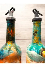 El yapımı Soyut Kadın Portresi ve Çiçek Motifli Vintage Yağdanlık Set, Mutfak Sosluk, Sirkelik - Görsel 6