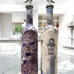 Mavi-beyaz Renkli Seramik ve Porselen Motifli Vintage Yağdanlık Set, Sosluk, Sirkelik