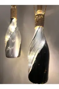 El Figürlü Duvar Lambası – PİLLİ LED Işıklı Dekoratif Şişe Aydınlatma | El Yapımı Dekor - Görsel 7