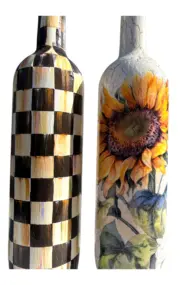 750 ml El Yapımı Ayiçeği ve Dama Desenli 2’li Dekoratif Cam Yağdanlık Seti – Sunum Standlı - Görsel 6