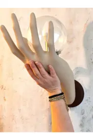 Özel Tasarım El Figürlü Duvar Lambası, Dekoratif Aydınlatma, Cam Küreli Tasarım, Ev ofis Dekor - Görsel 6