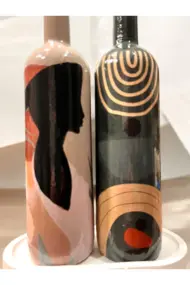 El Yapımı Dekoratif Minimalist Afro Kadın ve Geometrik Desenli Yağdanlık Seti, Sosluk, Sirkelik, Mu - Görsel 3