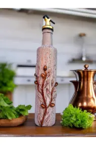 Özel Tasarım El Yapımı Rose Gold Zeytin ve Zetyindalı Detaylı Yağdanlık, Sosluk, Sirkelik, Mutfak D - Görsel 3