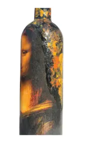 El Yapımı Mona Lisa Desenli 750ml Cam Yağdanlık, Sosluk, Sunumluk, Mutfak Dekorasyon - Görsel 6