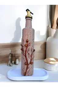 Özel Tasarım El Yapımı Rose Gold Zeytin ve Zetyindalı Detaylı Yağdanlık, Sosluk, Sirkelik, Mutfak D - Görsel 8