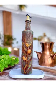 Altın Yaldız Detaylı Antik Antik Eskitme El yapımı Yağdanlık, Sosluk, Sirkelik, Mutfak Tasarımı, Ev