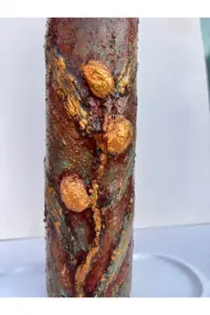 Altın Yaldız Detaylı Antik Antik Eskitme El yapımı Yağdanlık, Sosluk, Sirkelik, Mutfak Tasarımı, Ev - Görsel 7