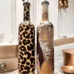Leopar Desenli Zeytinyağı Sıvıyağ Şişesi Yağdanlık Yağlık, Sirkelik, Sosluk 2'li Set, Ev dekoru