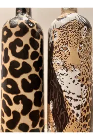 Leopar Desenli Zeytinyağı Sıvıyağ Şişesi Yağdanlık Yağlık, Sirkelik, Sosluk 2'li Set, Ev dekoru - Görsel 7