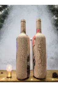 Meryem Ana ve İsa Figürlü El Yapımı Dekoratif Şarap Şişeleri, Ev Dekoru, Ev Aksesuarları, Noel ve y - Görsel 6