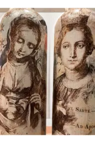 Meryem Ana ve İsa Figürlü El Yapımı Dekoratif Şarap Şişeleri, Ev Dekoru, Ev Aksesuarları, Noel ve y - Görsel 7