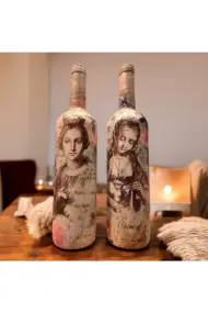 Meryem Ana ve İsa Figürlü El Yapımı Dekoratif Şarap Şişeleri, Ev Dekoru, Ev Aksesuarları, Noel ve y - Görsel 8