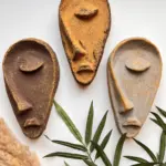 Özel Tasarım El Yapımı Dokulu Heykel Soyut Yarım Yüz Maske Set, Duvar Dekor, Yılbaşı, Noel Hediyesi