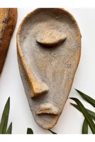 Özel Tasarım El Yapımı Heykel Soyut Yarım Yüz Maske 3'lü Set, Duvar Dekor, Modern Ev ve Ofis Dekoru - Görsel 6