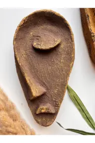 Özel Tasarım El Yapımı Heykel Soyut Yarım Yüz Maske 3'lü Set, Duvar Dekor, Modern Ev ve Ofis Dekoru - Görsel 7