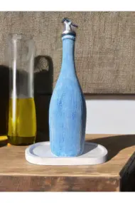 Mavi Boyalı Şans ve Bereket Simgesi Fatma'nın Eli Desenli Cam Şişe Sosluk-Yağdanlık, Mutfak Dekoru - Görsel 5