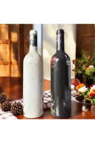 El Boyaması Şarap Şişesi, Ev ve Mutfak Dekoru, Hediye Seçeneği, Halloween Dekorasyonu - Görsel 7